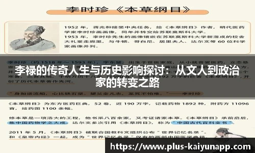 李禄的传奇人生与历史影响探讨：从文人到政治家的转变之路